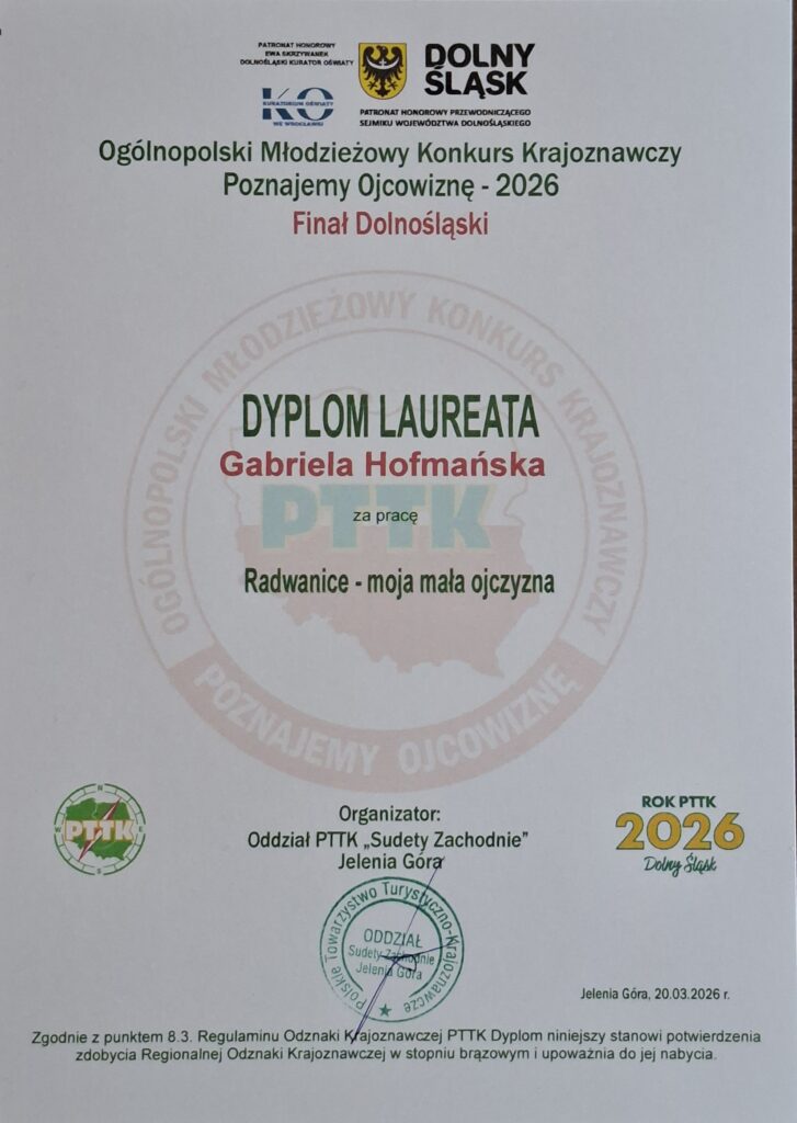 Ogólnopolski Młodzieżowy Konkurs "Poznajemy Ojcowiznę - 2026" - Finał Dolnośląski