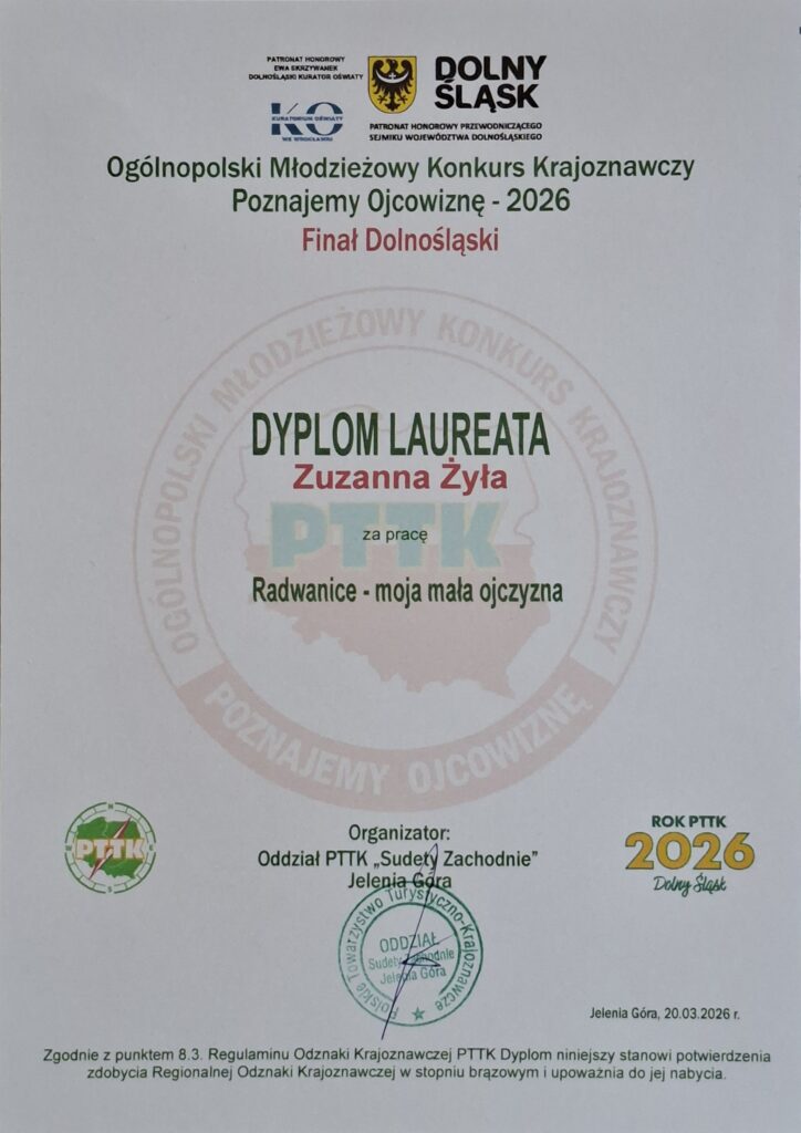 Ogólnopolski Młodzieżowy Konkurs "Poznajemy Ojcowiznę - 2026" - Finał Dolnośląski
