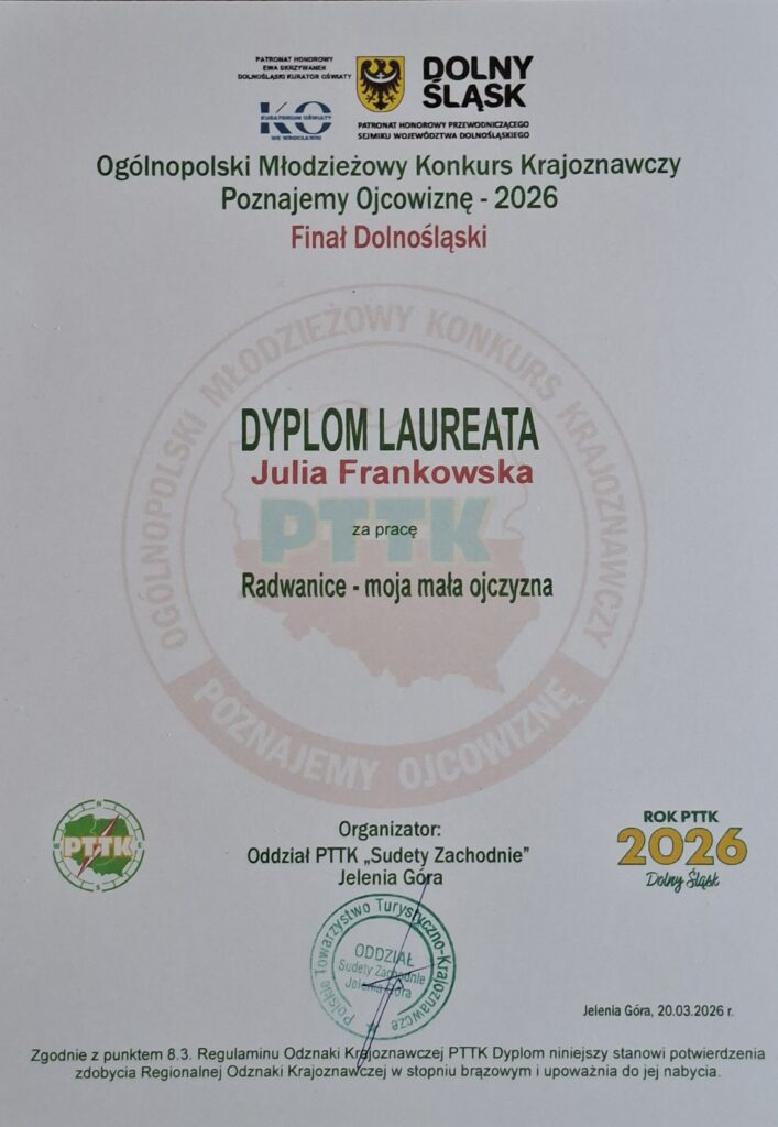 Ogólnopolski Młodzieżowy Konkurs "Poznajemy Ojcowiznę - 2026" - Finał Dolnośląski